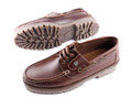 Bootsschuhe Herren braun Deckschuhe Segelschuhe  Leder Schnürer 3 Eye Boat Shoes