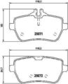 BREMBO Bremsbelagsatz, Scheibenbremse Hinterachse für MERCEDES-BENZ