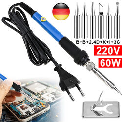 Lötkolben Set 60W Lötstation Einstellbarer Temperatur Lötset Soldering Iron Kit