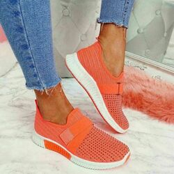 Damen Sportschuhe Strass Laufschuhe Strick Gym Schuhe Turnschuhe Slip On Sneaker