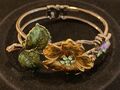 Vintage / vermutlich Französisch / Armschmuck /  Blume Gelb / Emaille & Strass!