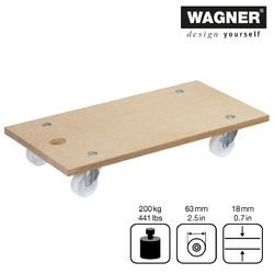 WAGNER MM 1104 Transportroller Rollbrett Möbelroller Möbelhund 575 x 300 mm✔ Top Qualität ✔ Tragkraft 200 kg ✔ Holz