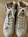 Paul Green Damen Sneaker Schnürstiefel Gr. 7 41 Leder Beige Hellbraun