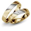 1 Paar Trauringe Gold 333 Eheringe längsmatt Breite 4 mm 0,015 ct Brillant 585