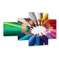 Leinwand Bild Wandbild Canvas Print Bunte Bleistifte Nr. H8444_PC