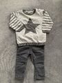 Baby Set Jeans Hose und Oberteil/ Pullover Langarm Gr. 74 Mädchen Junge Herbst