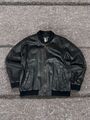 Henry Morell Echtlederjacke Bomber Warm Winter Retro 90er Vintage Herren Schwarz