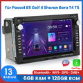 6+128GB Carplay Android 13 Autoradio GPS NAVI Für VW Polo 9N Golf 4 Passat B5 T5