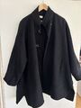 Zara Oversize Cape Poncho Mantel Wolle Schwarz M