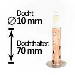 Dochthalter 70x10mm 2x Glasfaserdocht, Wachsfresser Schmelzlicht Fackel draußen