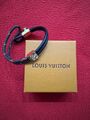 Louis Vuitton Leather Bracelet Armband Monogram Black