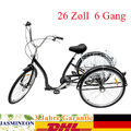 26 Zoll Dreirad Für Erwachsene 6-Gang Senioren 3-Rad Fahrrad Mit Einkaufskorb