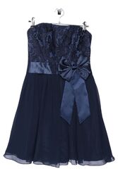 LAONA Cocktailkleid Blau Gr. 36 Spitze Schleife Festlich