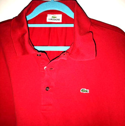 LACOSTE  HERREN Poloshirt Polohemd BAUMWOLLE CLASSIC FIT ROT  Gr. 6