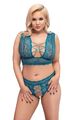 Plus Size SpitzenSet Smaragd  Bralette und String aus Spitze   XL, 2XL, 3XL. 4XL