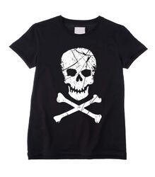 SKULL & CROSSBONES UNISEX KINDER T-SHIRT - Piraten Kostüm Kinder