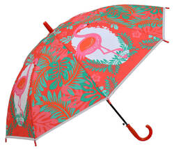 Kinder Regenschirm Kinderregenschirm Flamingo Stockschirm Mädchen Druckknopf 