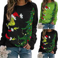 Weihnachten Gr*nches Pullover Damen Langarm Sweatshirt Pulli Oberteil Kleidunge