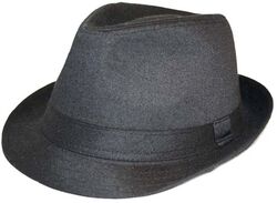 Herren Damen traditionell klassisch schlicht schwarz Trilby - kommt verpackt - 7 Größen 