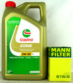 Castrol 5W30 Motoröl Edge Titanium FST LL Öl + MANN Ölfilter W719/30 5Liter 