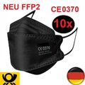 10x FFP2 Maske Fisch Maske Mundschutz Masken Atemschutz CE0370 Schwarz