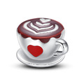 Cappuccino I Love You Heart Kaffeetasse Charm Sterlingsilber 925