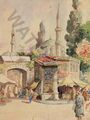 PAINTING AL-RASSAM UNKNOWN TITLE (MOSQUE & BAZAAR)   POSTER ART PRINT HP3141