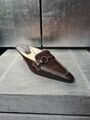 Edle TODS Mules Gr 36 Echtleder Mokassins Sandalen braun Slipper Halbschuhe #575