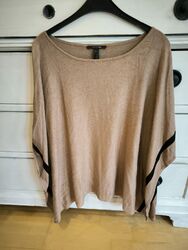 Damen Mädchen Überwurf Poncho Schwarz Braun von Comma Einheitsgröße Größe S M L 