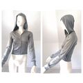 H&M DIVIDED Kapuzenjacke Velours XS 34 Grau NEU Zipper Sweatjacke