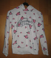 Kapuzen-Sweatshirt m. Blumen-Motiv, weiß/rosa Gr. 134/140