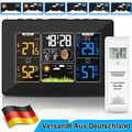 Wetterstation Funk Mit Farbdisplay Thermometer Außensensor Digitale Wecker