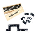 Domino Spiel in Holzbox 28 Dominosteine Gesellschaftsspiel 38x19 mm