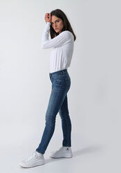 Miracle of Denim Jeans Hose Damen Slim Fit Monika in Silver Blue Stretch blau