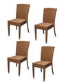 4x KONWAY® MAUI Stapelstuhl Braun Polyrattan Garten Sessel Stuhl Set stapelbar