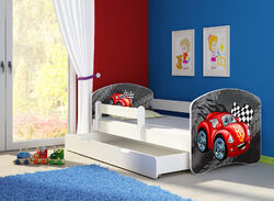 Jugendbett Kinderbett mit einer Schublade und Matratze Weiß 140x70 160x80 180x80