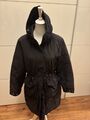 Moncler Daunenjacke/Mantel, schwarz, gut erhalten, Gr. 4, abnehmbare Fellkaputze