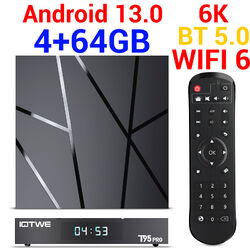T95 PRO Android 13.0 TV BOX WLAN6 6K HD 4G+128GB Quad Core Smart Media Player DE