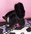 ❤️Kawaii Emo Winter Schuhe Boots OGC Gr. 39 Schwarz mit Öhrchen Glitzer Plüsch