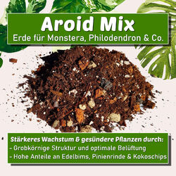 Monstera Erde - Aroid Mix | Premium Pflanzenerde für Monstera & PhilodendronTorffreie Pflanzenerde aus hochwertigen Komponenten