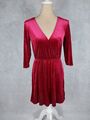 Kleid H&M Divided Gr. 36 S rot Samt stretch elegant Party classic dress mini 