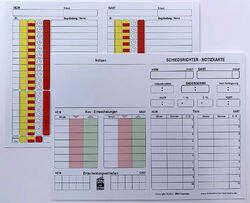 5/50/100   4-seitige SPIELNOTIZKARTEN mit DISZIPLINARSTRAFE in der TECH.ZONE