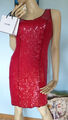 Kleid Elegant Strass Kapelle Abend Silvester Rot Pailletten kurz M 40 Hallhuber