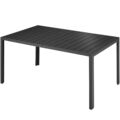 Aluminium Gartentisch Bianca höhenverstellbare Füße 150x90x74,5cm schwarz/schwar