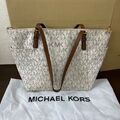 MICHAEL KORS CHARLOTTE LARGE TOP ZIP PVC PEBBLED LEATHER TOTE BAG MK Handtasche