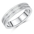 6 mm Herren Titan Ring gerillt Satin Look Ehering Band