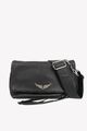 Zadig & Voltaire Damen Tasche Schwarz Leder Crossbody Bag Ledertasche Mittel