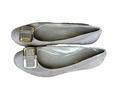 Wildleder Ballerinas Stuart Weitzman beige Leder Keilabsatz Wedges 50er retro 39