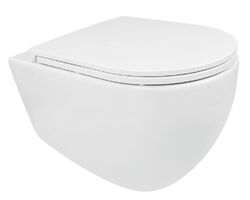 Wand WC mit SoftClose WC-Sitz, anthrazit matt, weiß