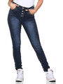 Jewelly Damenjeans Hüfthose Skinny  Chino lange Hose Stretch  Denim Boyfriend